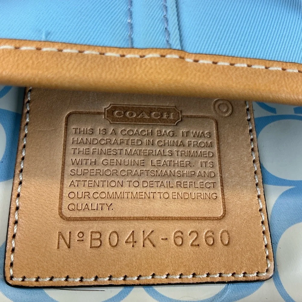 Coach 6260 Y2K Daisy Hampton Mini Blue Tote with Purple and‎ Brown Accents - Picture 14 of 16